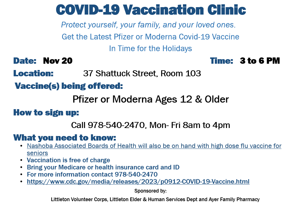 Littleton COVID Vaxx Clinic Nov.23