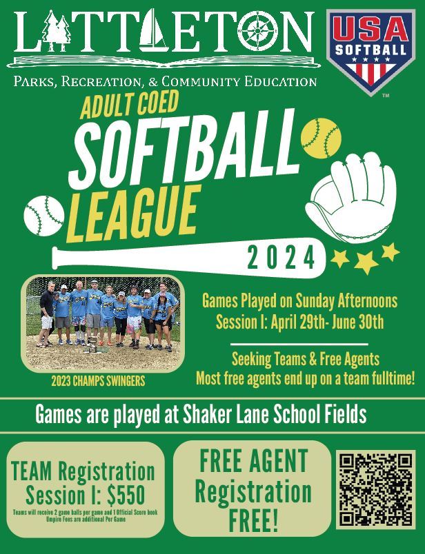 Adult coed softball league